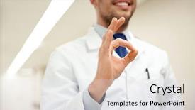  Presentation with healthcare - Audience pleasing theme consisting of medical team care - healthcare gesture people and medicine backdrop and a light gray colored foreground