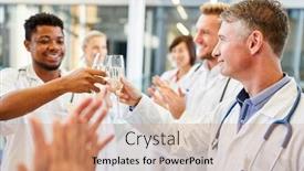  Presentation with sparkling wine - Amazing presentation having medical-team-celebrates-a-success backdrop and a coral colored foreground