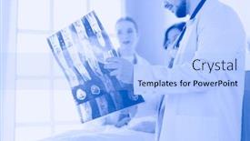  Presentation with diagnosis - Audience pleasing PPT theme consisting of medical-team-discussing-diagnosis and a  colored foreground