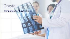  Presentation with diagnosis - PPT layouts enhanced with medical-team-discussing-diagnosis background and a light blue colored foreground