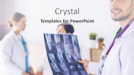  Presentation with diagnosis - Theme having medical-team-discussing-diagnosis background and a sky blue colored foreground