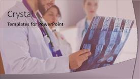  Presentation with diagnosis - Theme with medical-team-discussing-diagnosis background and a coral colored foreground