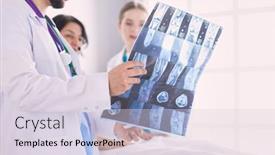  Presentation with diagnosis - PPT layouts with medical-team-discussing-diagnosis background and a lemonade colored foreground