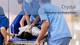  Presentation with resuscitation - Cool new slides with medical-team-do-cpr-cardiopulmonary backdrop and a teal colored foreground