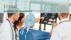  Presentation with mri - Presentation theme having medical-team-evaluating-and-discussing background and a lemonade colored foreground