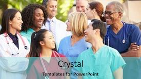  Presentation with team discussion - Presentation with medical team having discussion outdoors background and a arctic colored foreground