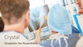  Presentation with radiology - Presentation theme featuring medical-team-in-radiology-diagnostics background and a lemonade colored foreground