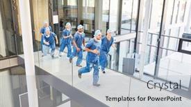  Presentation with emergency preparedness - Beautiful slide deck featuring medical-team-in-the-emergency backdrop and a light gray colored foreground