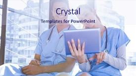  Presentation with digital hospital - Slide set enhanced with medical team interacting using digital background and a sky blue colored foreground