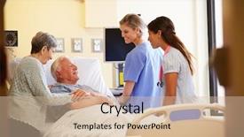  Presentation with team meeting - Audience pleasing PPT theme consisting of medical team meeting with senior backdrop and a soft green colored foreground