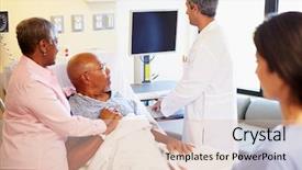  Presentation with team meeting - Colorful presentation design enhanced with medical team meeting with senior backdrop and a lemonade colored foreground