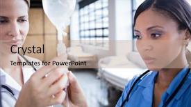  Presentation with serum - Theme featuring medical team setting up serum background and a coral colored foreground