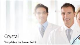  Presentation with clinic - Slides featuring medical team standing in clinic background and a  colored foreground