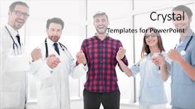  Presentation with medical training in patient care - Cool new theme with medical team with a patient backdrop and a white colored foreground