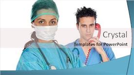  Presentation with medical - Cool new PPT theme with medical-team-working-over-white backdrop and a lemonade colored foreground