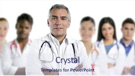  Presentation with medical teamwork - Slide deck enhanced with medical teamwork - expertise gray hair doctor multiracial background and a sky blue colored foreground