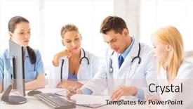  Presentation with medical teamwork - Amazing theme having medical teamwork - picture of young team backdrop and a lemonade colored foreground