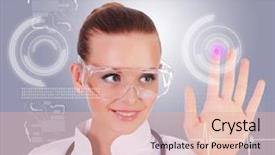  Presentation with collage medical - PPT theme having medical tech - young nurse in white uniform background and a lemonade colored foreground