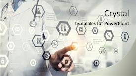  Presentation with medicine - Slides enhanced with medical technology - innovative technologies in medicine mixed background and a sky blue colored foreground