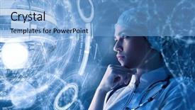  Presentation with medical technology - Theme consisting of medical technology - innovative technologies in science background and a light blue colored foreground