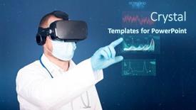  Presentation with virtual reality medical - Audience pleasing presentation consisting of medical-technology-concept-doctor-wearing backdrop and a ocean colored foreground