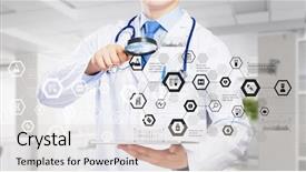  Presentation with technology - PPT theme having medical technology concept mixed media background and a light gray colored foreground