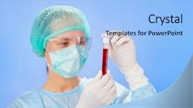  Presentation with drug test - Beautiful presentation featuring medical test tube samples backdrop and a light blue colored foreground