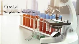  Presentation with laboratory blood test tubes - Audience pleasing slides consisting of medical test tubes with blood backdrop and a lemonade colored foreground