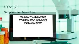  Presentation with diagnostic imaging - Presentation theme having medical-tests-and-diagnostic-procedures background and a cool aqua colored foreground