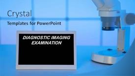  Presentation with diagnostic imaging - Theme featuring medical-tests-and-diagnostic-procedures background and a light blue colored foreground