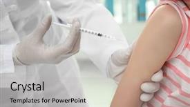  Presentation with tetanus - Beautiful slides featuring medical tetanus - child receiving vaccination in hospital backdrop and a light gray colored foreground