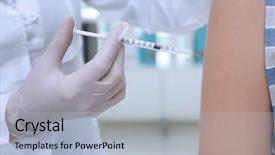  Presentation with tetanus - Slides featuring medical tetanus - young girl receiving vaccination background and a light blue colored foreground