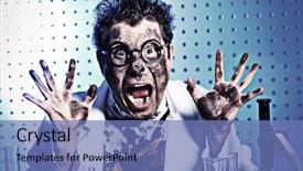  Presentation with crazy - Cool new slides with medical theme funny crazy scientist backdrop and a teal colored foreground