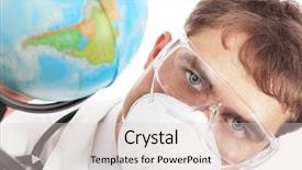  Presentation with theme - Colorful PPT layouts enhanced with medical theme serious doctor working backdrop and a lemonade colored foreground