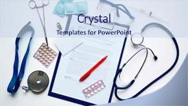  Presentation with law medical gavel and stethoscope - Amazing PPT layouts having medical things backdrop and a sky blue colored foreground