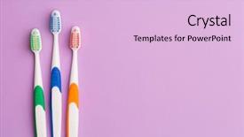  Presentation with for blue colored resource - Colorful slides enhanced with medical toilet - photo of three colored toothbrushes backdrop and a lemonade colored foreground