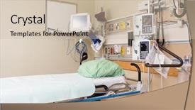  Presentation with hospital bed - Slides having medical tools in hospital background and a soft green colored foreground