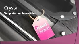  Presentation with tour - Theme enhanced with medical tour - black suitcase with label closeup background and a dark gray colored foreground