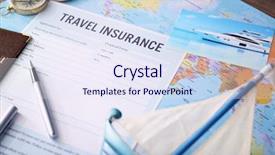  Presentation with treasure map old blank - PPT theme consisting of medical tour - blank travel insurance form background and a sky blue colored foreground