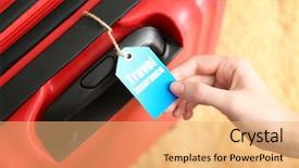  Presentation with red medical - Presentation theme having medical tour - female hand with with label background and a  colored foreground