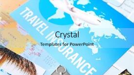  Presentation with insurance - PPT theme with medical tour - picture with text travel insurance background and a arctic colored foreground