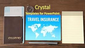  Presentation with insurance - Cool new theme with medical tour - picture with text travel insurance backdrop and a tawny brown colored foreground