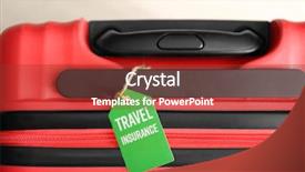  Presentation with red medical - Colorful PPT layouts enhanced with medical tour - red suitcase with label closeup backdrop and a  colored foreground