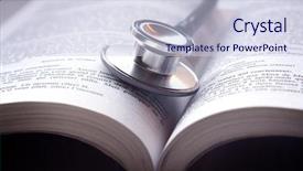 Presentation with medical training - Amazing PPT theme having medical training - beautiful stethoscop on book backdrop and a lemonade colored foreground