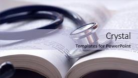  Presentation with medical training - Slides consisting of medical training - beautiful stethoscop on book background and a light blue colored foreground