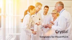  Presentation with medical training - Cool new theme with medical training - communication during doctors meeting backdrop and a lemonade colored foreground