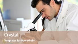  Presentation with biology - Theme enhanced with medical training - doctor in biology working background and a coral colored foreground