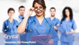  Presentation with medical training - PPT layouts with cross-terminal to the power background and a light gray colored foreground