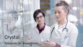  Presentation with team group yellow - Presentation theme having medical training - team of pharmacist chemist woman background and a light gray colored foreground