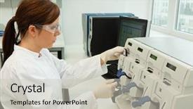  Presentation with biochemistry research laboratory - Slides featuring ponte city building at sunset ponte city is a famous skyscraper in the hillbrow neighbourhood of johannesburg background and a gray colored foreground.